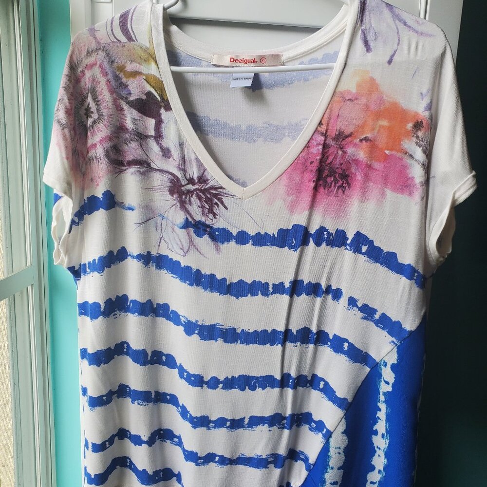 Desigual Cellia Short Sleeve Blouse Size XL